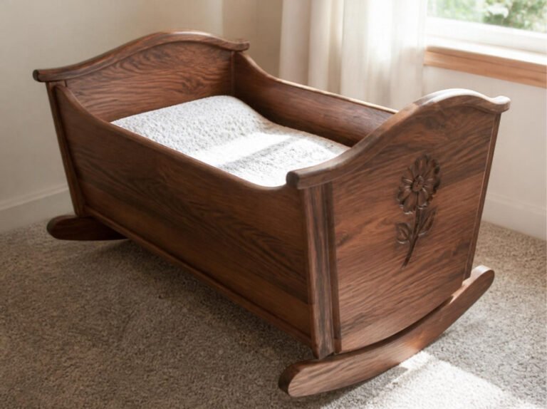 The cradle he made for the grandchildren